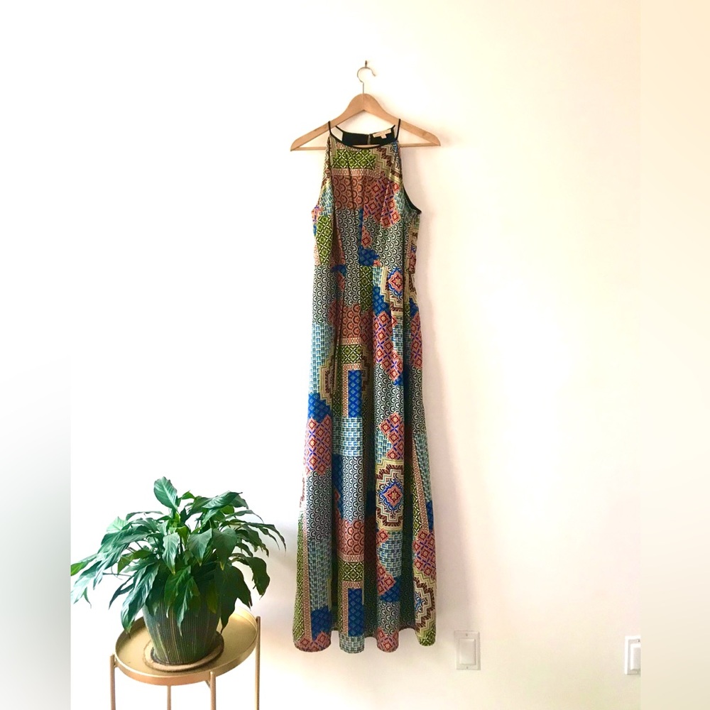 Under Skies Paisley Patchwork Print maxi dress Formal size M